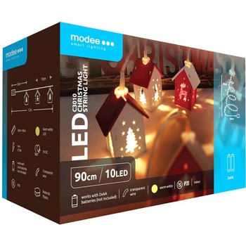Modee Lighting LED dekorácia 10 LED 90cm domček 2xAA batérie
