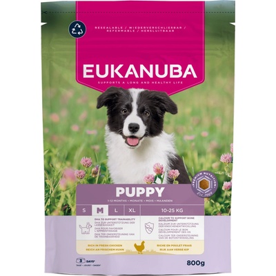 Eukanuba Puppy Medium kura 0,8 kg
