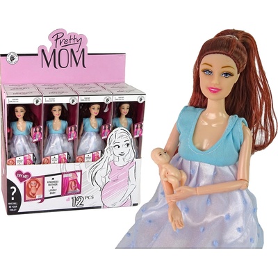 Lean Toys Tehotná v modrých šatách