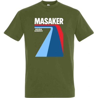 Koza Bobkov tričko Masaker retro Dark Khaki