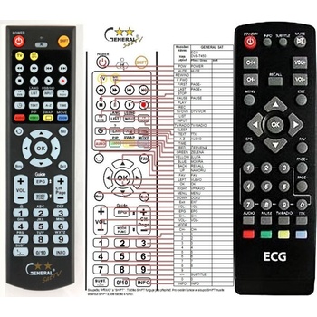 GENERAL ECG DVB-T150, DVB-T250, DVB-T450 - съвместимо дистанционно управление на марката General (DVB-T150, DVB-T250, DVB-T450)