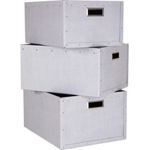 Bigso Box of Sweden úložný box 3 ks Ture svetlosivá
