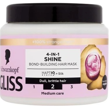 Schwarzkopf Gliss Shine 4-in-1 Hair Mask маска за безжизнена и чуплива коса 400 ml за жени