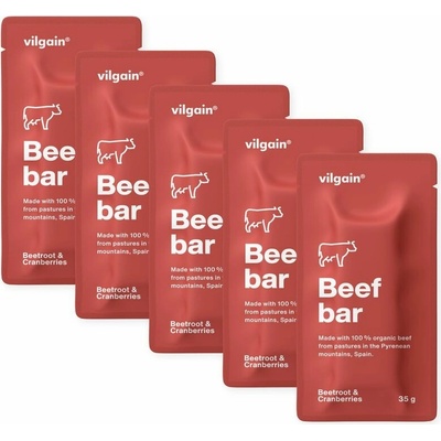 Vilgain Beef Bar BIO brusnice s repou 5 x 35 g