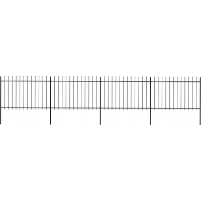 zahrada-XL Zahradní plot s hroty ocelový 6,8 x 1,2 m černý