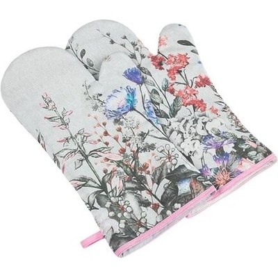 Bellatex Grilovacia rukavica Kvietky fialová sivá 22 x 46 cm