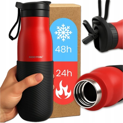 Nocton termoska se slámkou 500 ml červená
