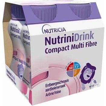 NUTRIDRINK MULTIFIBRE jahodová príchuť 4 x 200 ml