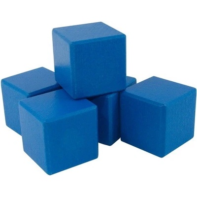 DrKO Dřevěná kostka 4 cm 1ks modrá