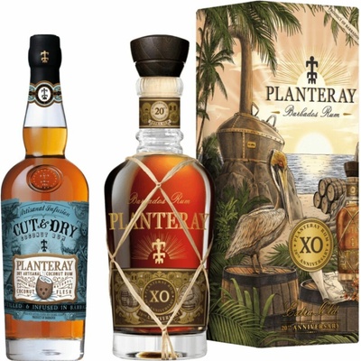 Planteray Cut & Dry 40% 0,7 l a Planteray XO 20th Anniversary 40% 0,7 l (set)