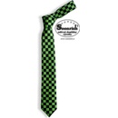 Soonrich kravata úzká zelená šachovnice kor040