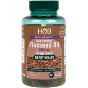 Ленено масло студено пресовано (Flaxseed Oil) 1000мг 60 капсули, H&B