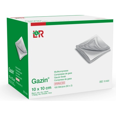 Gazin gáza hydrofililní skládaná kompres sterilní 10 x 10cm 2 ks