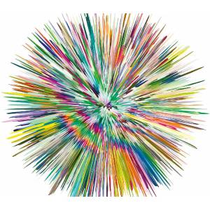 DIMEX ART Флизелинов фототапет абстрактни пръски боя 375 x 250 см