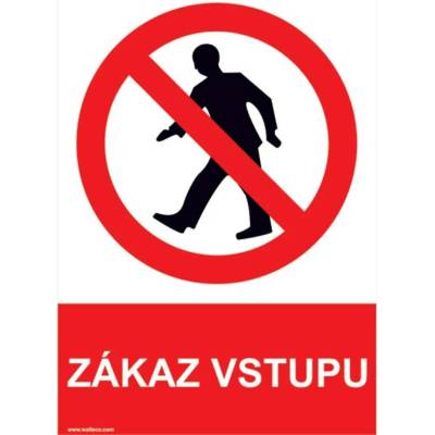 Walteco Zákaz vstupu 210x297mm, formát A4, samolepka Množství: 1 ks , 20032