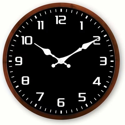 Predator Q1 Nástenné hodiny – minimalistický čierno-biely dizajn, čierne 30 cm × 30 cm