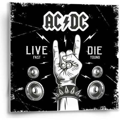 Sablio Obraz ACDC Live fast, die young - 50x50 cm