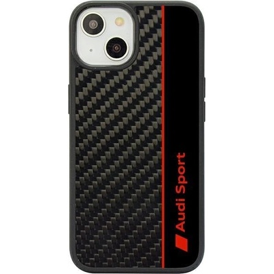 Audi Кейс Audi Carbon Fiber Stripe за iPhone 14 6.1"", черен / черен, твърд, AUS-TPUPCIP14-R8/D1-BK (KXG0072834)