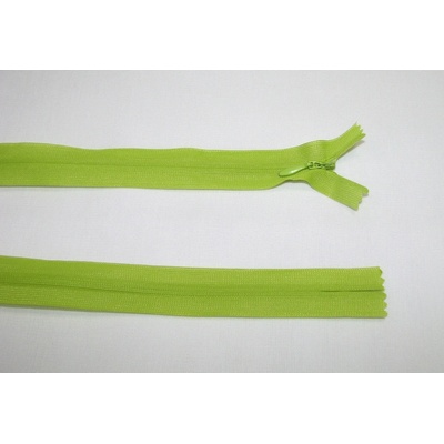Zips krytý 3mm zelená nedeliteľný 40cm dederon