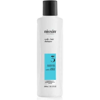 Nioxin System 3 Scalp + Hair Shampoo čistiaci šampón pre farbené rednúce vlasy 300 ml