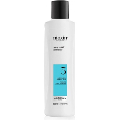 Nioxin System 3 Scalp + Hair Shampoo čistiaci šampón pre farbené rednúce vlasy 300 ml
