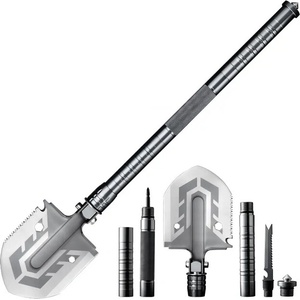 DRAGOWA Tactical DRAGOWA Тактическа сгъваема многофункционална лопата с ножница Cara, сребриста (DRG111.Silver)