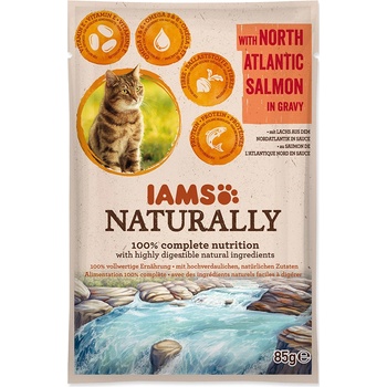 IAMS Cat Naturally with North Atlantic Salmon in Gravy 85 g