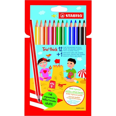 Stabilo 203/2-12 Trio silné s ořezávátkem 12 ks