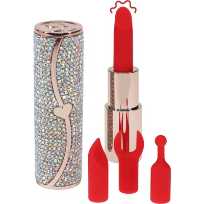 Loveline Sparkle Lipstick minivibrátor se 4 nástavci