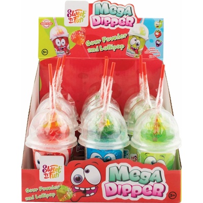 Sweet´n Fun Mega Dipper lízanka s práškom 57 g