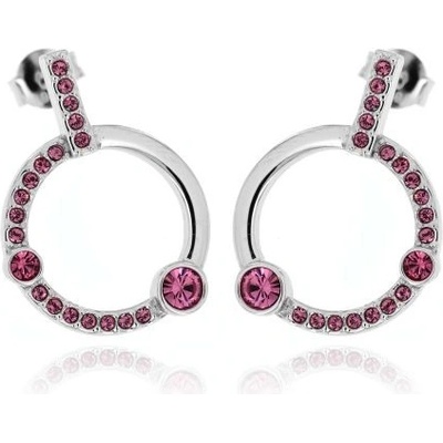 Zlatnictví U Kostela stříbrné náušnice růžové kroužky 451