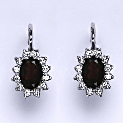 Čištín 156936347 Kate přírodní spinel černý a čiré zirkony NK 1480