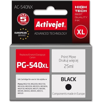 Activejet Мастило Activejet AC-540NX за принтер Canon (заместител на Canon PG-540XL) Supreme, 25 ml, черно (AC-540NX)