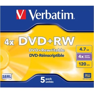 Verbatim DVD RW, презаписваем, 4.7 GB, 4x, в кутия (043229 / 5 pcs)
