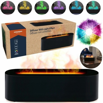 Grundig aroma difuzér a zvlhčovač ultrazvukový s efektem plamene 25,6x7x7,5 cm černý ED-242391