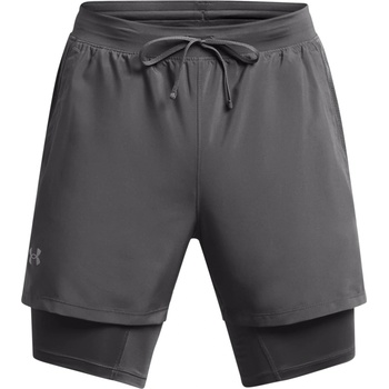 Under Armour Мъжки къси панталони Under Armour UA Launch Mens 2-in-1 5in Shorts - Pitch Grey