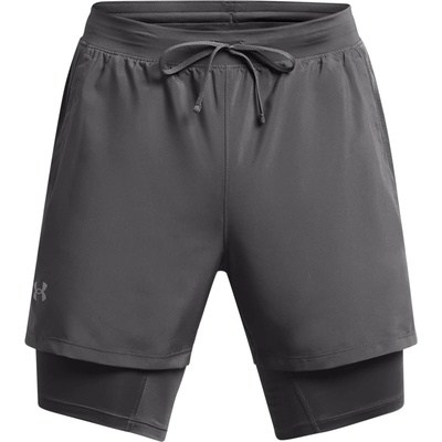 Under Armour Мъжки къси панталони Under Armour UA Launch Mens 2-in-1 5in Shorts - Pitch Grey