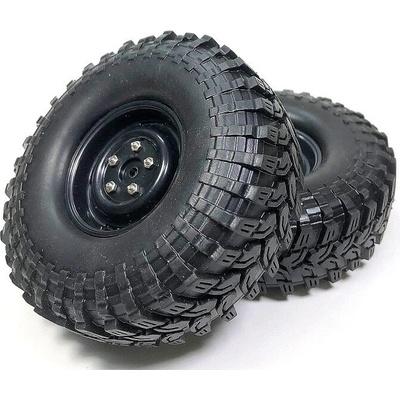 Absima Pneumatiky + disky Crawler All Terrain 110 mm, čierne, 2 ks