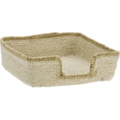 MADAM STOLTZ Stojánek na ubrousky Seagrass Natural / White Edge přírodní barva proutí