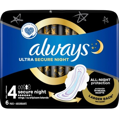 Always дамски превръзки, Ultra, Secure night, 6 броя