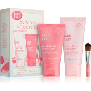 Sand & Sky Australian Pink Clay Clear & Clean Duo комплект за грижа за лице