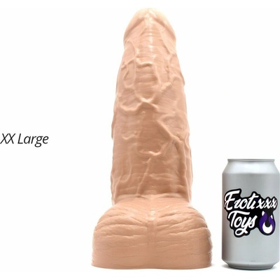 Erotixxx Toys Big Veiny Pale Flesh 75% XXL prémiové silikónové dildo s Vac-U-Lock 34 x 7–9,9 cm