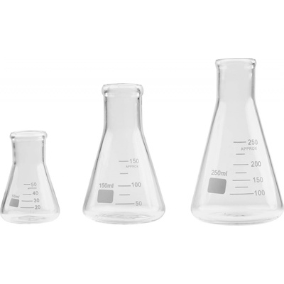 Steinberg Systems Laboratorní sklo - Erlenmeyerovy baňky - 3dílná sada SBS-LA-38