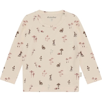 Minymo Детска блуза с дълъг ръкав Minymo Kid's T-Shirt L/S AOP No. 114065 Longsleeve - Sandshell - размер 68 (EU) (704-5695-0112)