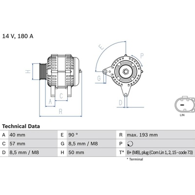 Alternátor BOSCH 0 986 083 850 (0986083850)