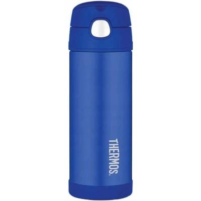 Thermos dětská termoska se slámkou 470 ml modrá