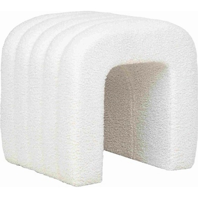House Nordic Taburet (Puf) COLMA, 41x35x36,5 cm, bílé bouclé