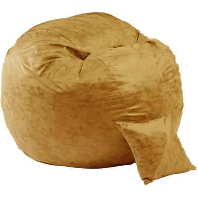 Pufrelax Комплект Барбарон и декоративна възглавница, 600л. , King Size - Amber, Перящ се калъф, Трансформира се в легло, Пълнеж с микс от мемори пяна и дунапрен, Гама Premium