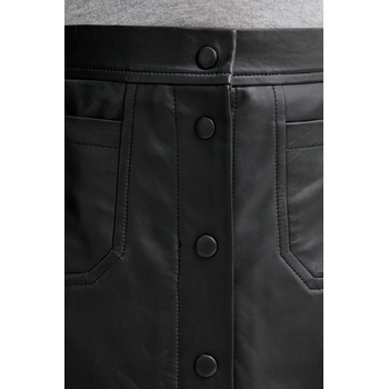 MUNTHE Кожена пола munthe locus в черно къса със стандартна кройка 253123325303 (253123325303)