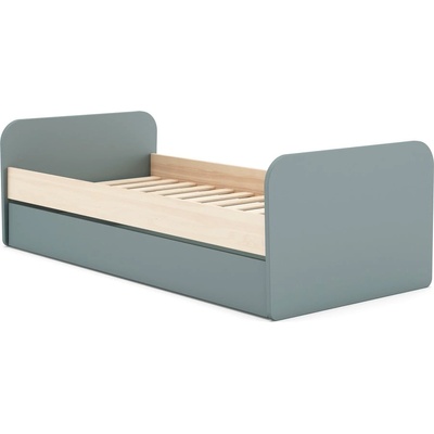 Marckeric Сиво-зелено разтегателно детско легло от декор от бор с място за съхранение и включена подматрачна рамка 90x200 cm Esteban - Marckeric (16372)